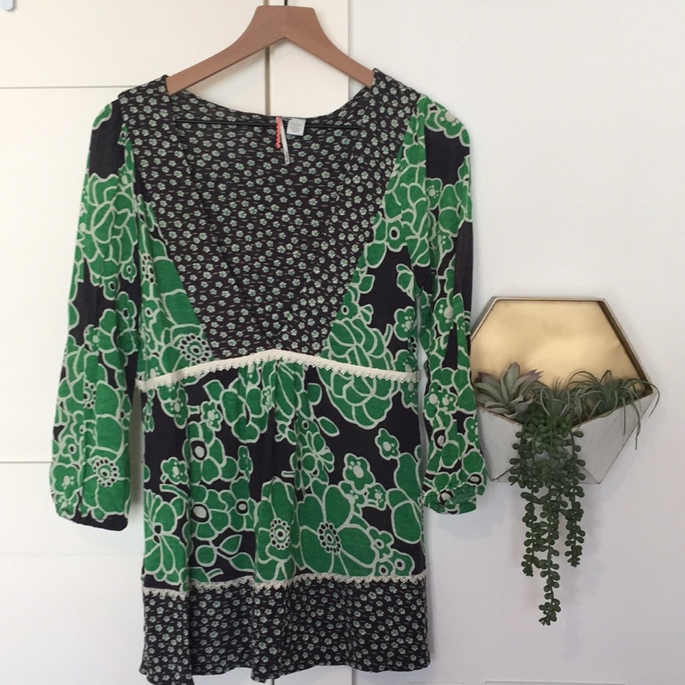 Anthropologie deep V-neck top